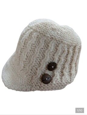 Eddie Bauer Cable Knit Fleece Lined Newsboy Hat